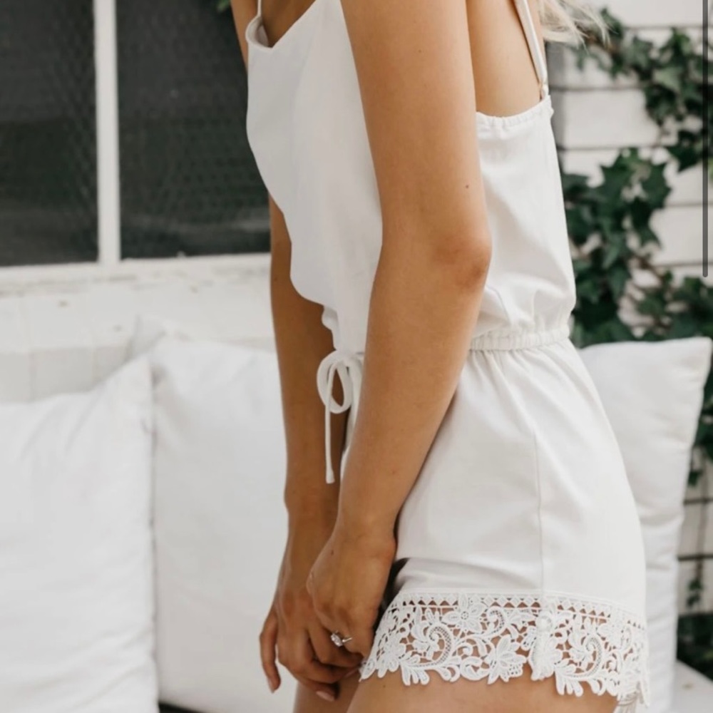 Le rose white romper playsuit